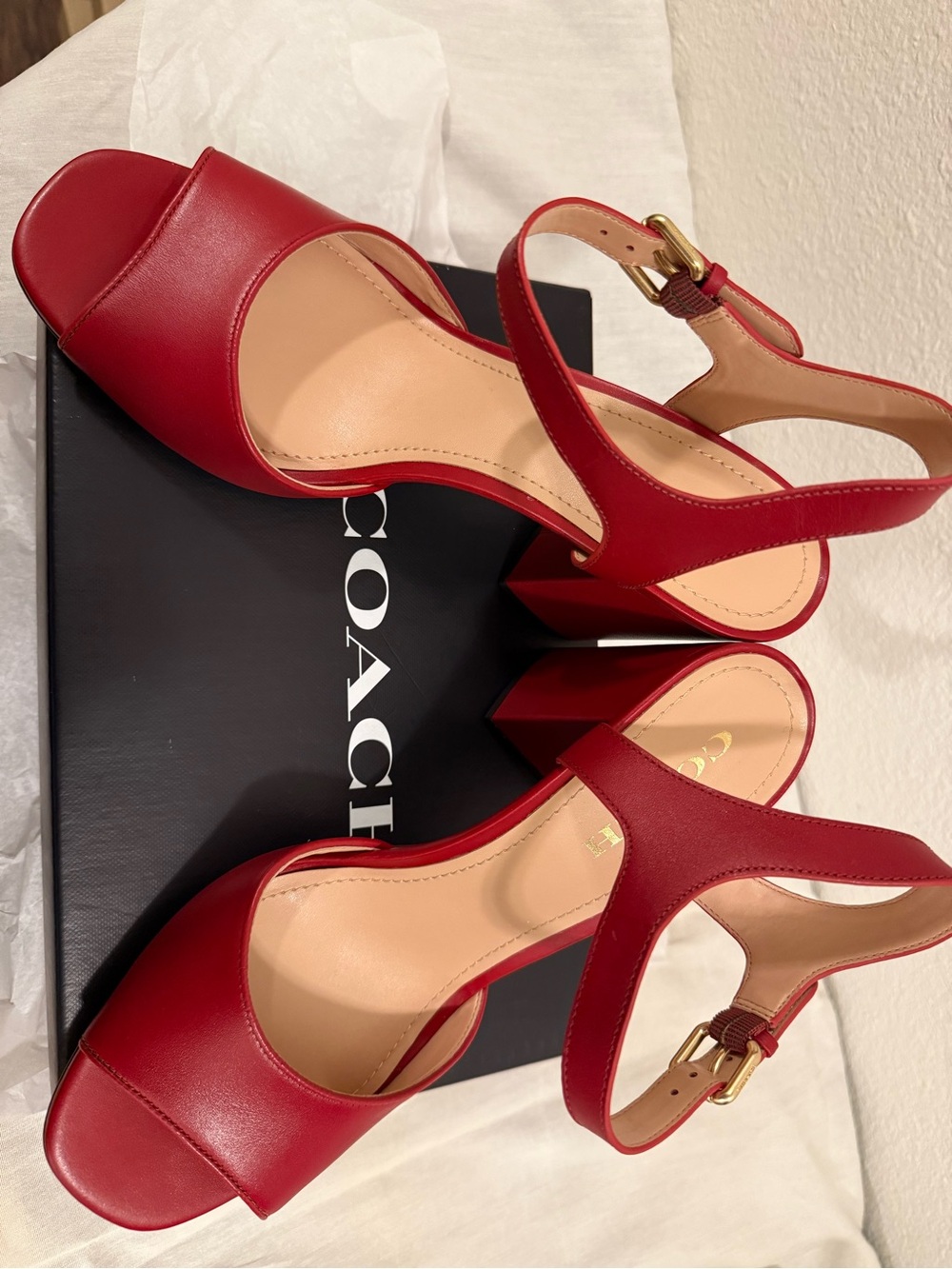 Coach Red Dress Sandle